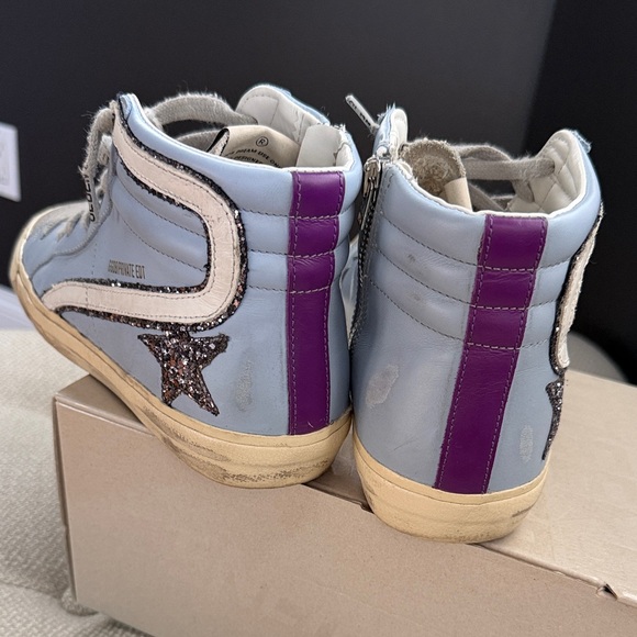 Golden Goose Women's Sneakers - Silver and Light Blue - Picture 5 of 10